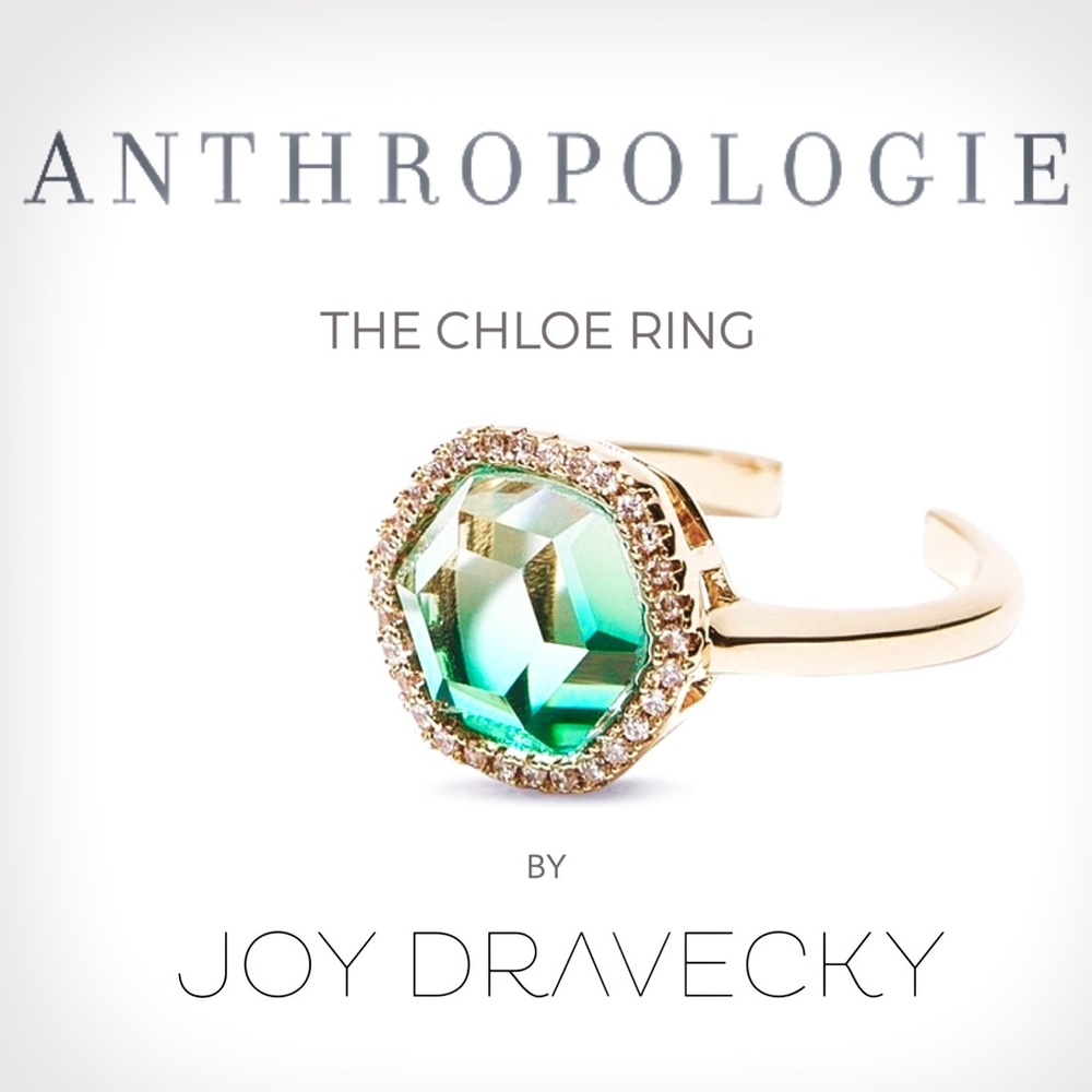 Ombre Aquamarine 14K Gold Ring With Hexagonal Stone Surrounded By Pave CZ's